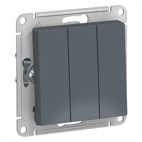  Механизм выключателя 3-кл. СП AtlasDesign 10А IP20 (сх. 1+1+1) 10AX грифель SchE ATN000731 