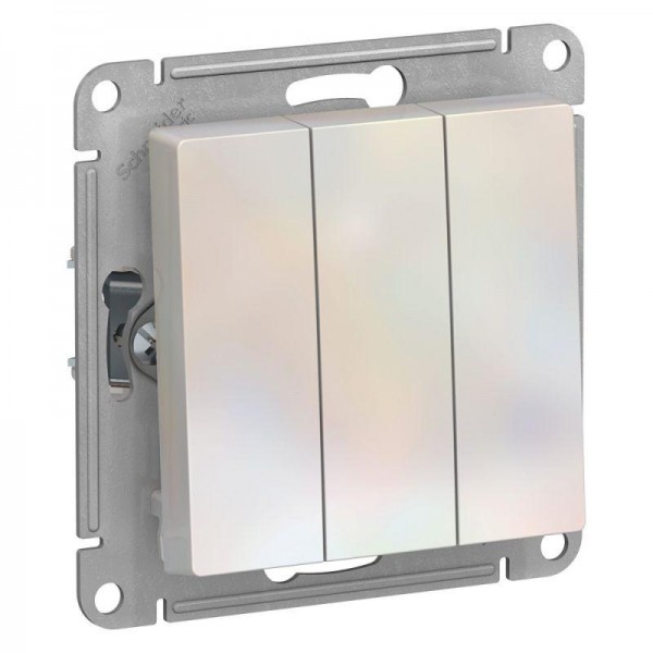  Механизм выключателя 3-кл. СП AtlasDesign 10А IP20 (сх. 1+1+1) 10AX жемчуж. SchE ATN000431 