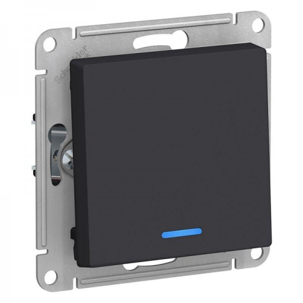  Механизм выключателя 1-кл. СП AtlasDesign 10А IP20 (сх. 1а) 10AX с подсветкой карбон SchE ATN001013 