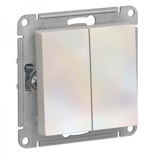  Механизм переключателя 2-кл. СП AtlasDesign 10А IP20 (сх. 6/2) 10AX жемчуж. SchE ATN000465 