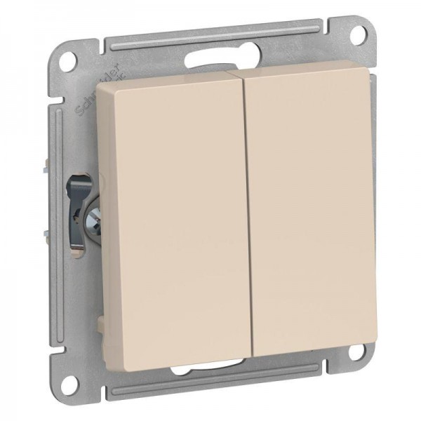  Механизм переключателя 2-кл. СП AtlasDesign 10А IP20 (сх. 6/2) 10AX беж. SchE ATN000265 