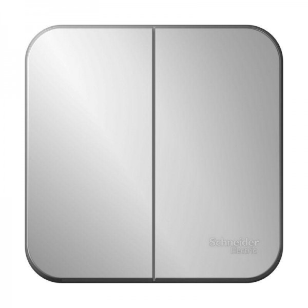  Выключатель 2-кл. ОП Blanca 10А IP20 (сх. 5) 250В с изолир. пластиной алюм. SchE BLNVA105013 