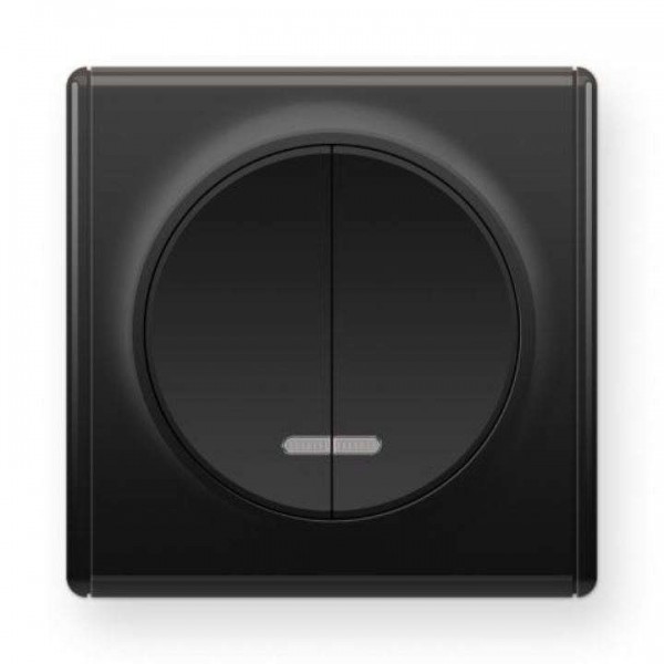  Механизм выключателя 2-кл. СП Florence 10А IP20 с подсветкой черн. 1E31801303 OneKeyElectro 2172825 