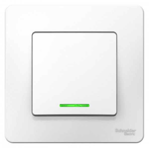  Выключатель 1-кл. СП Blanca 10А IP20 (сх. 1) 250В с подсветкой бел. SchE BLNVS010111 