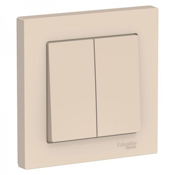  Выключатель 2-кл. СП AtlasDesign 10А IP20 (сх. 5) 10AX в сборе беж. SchE ATN000252 