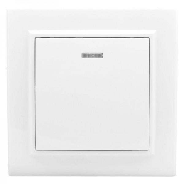  Выключатель 1-кл. СП Минск 10А IP20 с индикатором бел. Basic EKF ERV10-121-10 