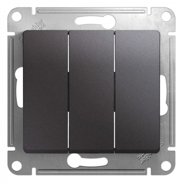  Механизм выключателя 3-кл. СП Glossa 10А IP20 (сх. 3) 10AX графит SchE GSL001331 