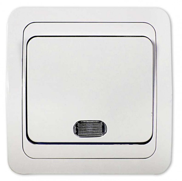  Выключатель 1-кл. СП Classico 10А IP20 с подсветкой 2121 бел. ASD / IN HOME 4680005959853 