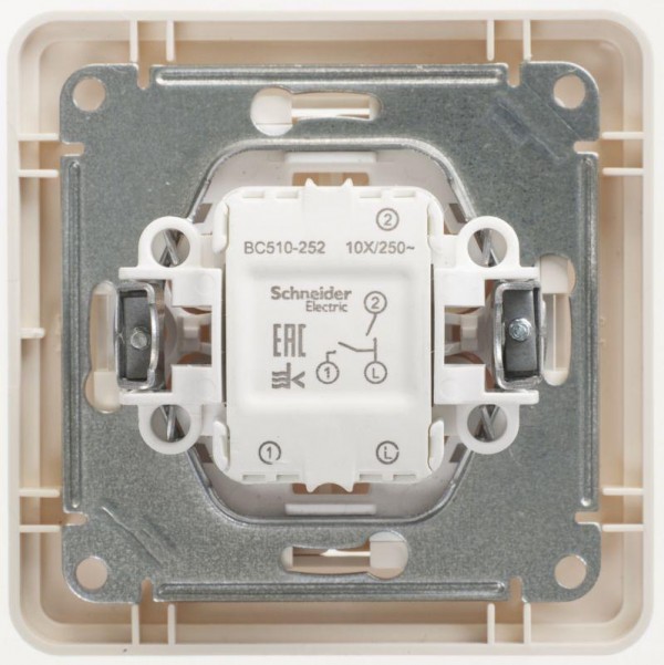  Выключатель 2-кл. СП W59 10А IP20 10AX в сборе сл. кость SchE VS510-252-28 