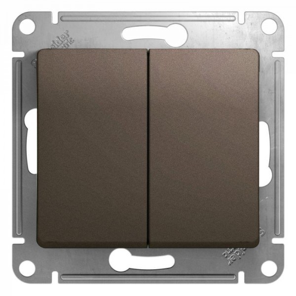  Механизм выключателя 2-кл. СП Glossa 10А IP20 (сх. 5) 10AX шоколад. SchE GSL000851 