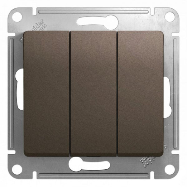  Механизм выключателя 3-кл. СП Glossa 10А IP20 (сх. 1+1+1) 10AX шоколад. SchE GSL000831 