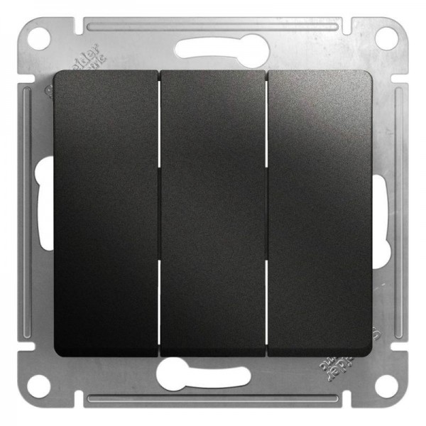  Механизм выключателя 3-кл. СП Glossa 10А IP20 (сх. 1+1+1) 10AX антрацит SchE GSL000731 