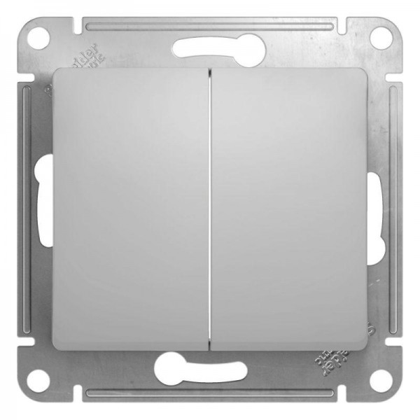  Механизм переключателя 2-кл. СП Glossa 10А IP20 (сх. 6/2) 10AX алюм. SchE GSL000365 