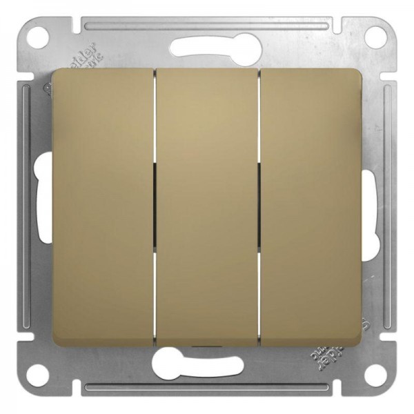  Механизм выключателя 3-кл. СП Glossa 10А IP20 (сх. 1+1+1) 10AX титан SchE GSL000431 