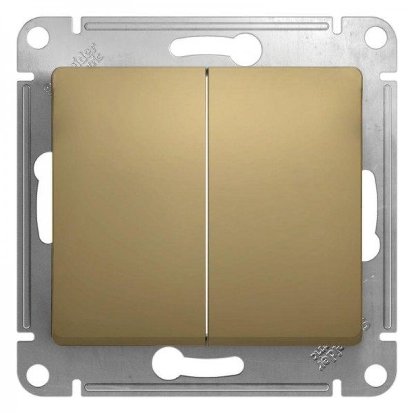  Механизм переключателя 2-кл. СП Glossa 10А IP20 (сх. 6/2) 10AX титан SchE GSL000465 