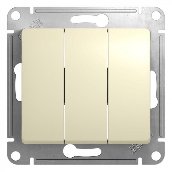  Механизм выключателя 3-кл. СП Glossa 10А IP20 (сх. 1+1+1) 10AX беж. SchE GSL000231 