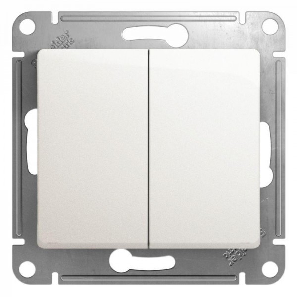  Механизм переключателя 2-кл. СП Glossa 10А IP20 (сх. 6/2) 10AX перламутр SchE GSL000665 