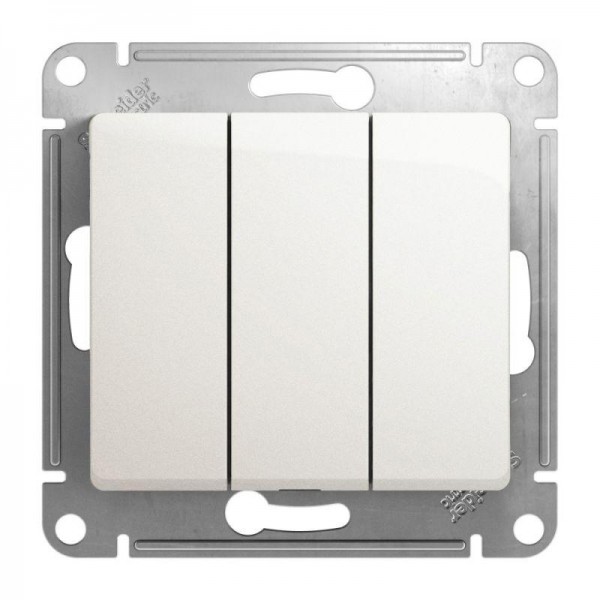  Механизм выключателя 3-кл. СП Glossa 10А IP20 (сх. 3) 10AX перламутр SchE GSL000631 