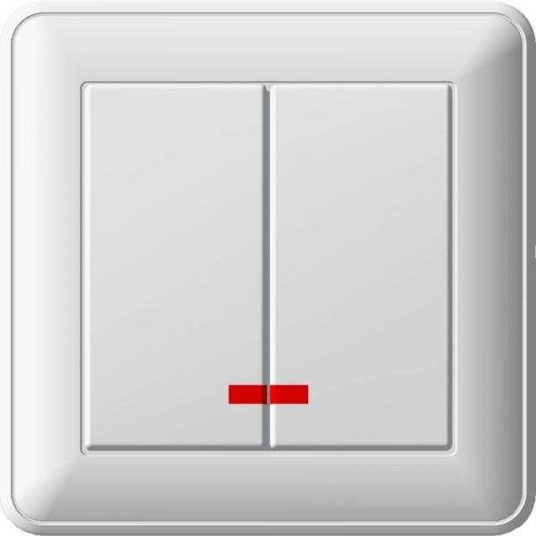  Выключатель 2-кл. СП W59 16А IP20 с подсветкой в сборе сл. кость SchE VS516-251-28 