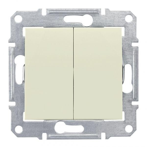  Механизм переключателя 2-кл. СП Sedna 10А IP20 (сх. 6+6) 250В беж. SchE SDN0600147 