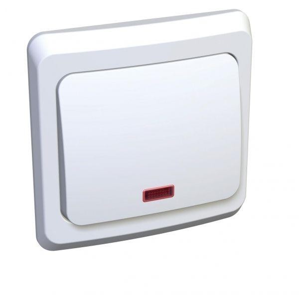  Переключатель 1-кл. СП Этюд 10А IP20 с подсветкой бел. SchE BC10-007B 