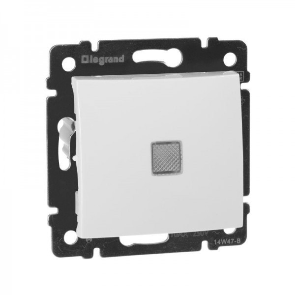  Механизм переключателя на 2 направления 1-кл. СП Valena 10А IP31 250В с зел. индикацией бел. Leg 774426 