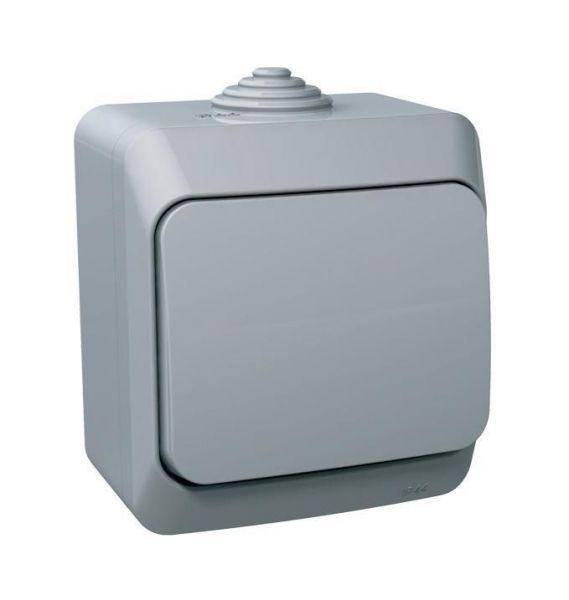  Выключатель 1-кл. ОП Этюд 10А IP44 10AX сер. SchE BA10-041C 