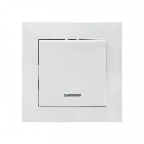  Выключатель 1-кл. СП Валенсия 10А IP20 с индикатором бел. PROxima EKF EWV10-121-10 