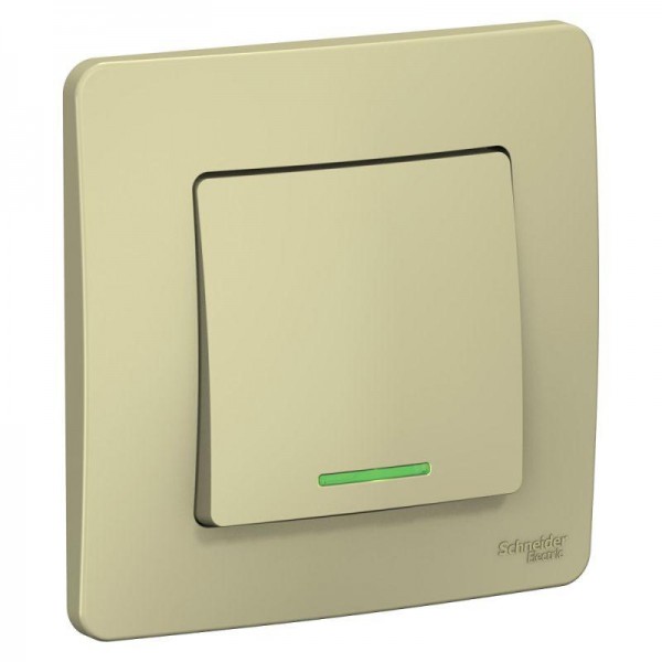  Переключатель 1-кл. СП Blanca 10А IP20 (сх. 6) 250В с подсветкой беж. SchE BLNVS010617 