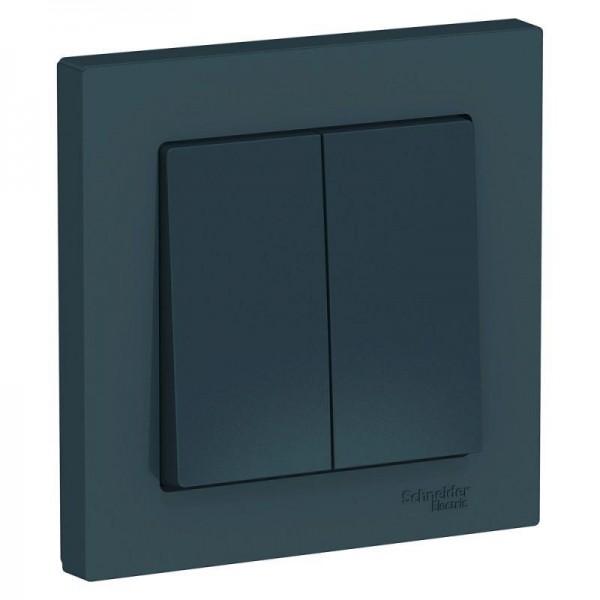  Выключатель 2-кл. СП AtlasDesign 10А IP20 (сх. 6) 10AX в сборе изумруд SchE ATN000852 