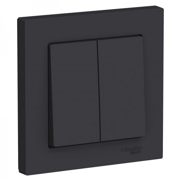  Выключатель 2-кл. СП AtlasDesign 10А IP20 (сх. 5) 10AX в сборе карбон SchE ATN001052 