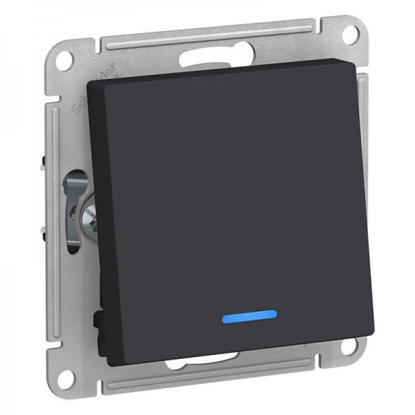 Механизм переключателя 1-кл. СП AtlasDesign 10А IP20 (сх. 6а) 10AX с подсветкой карбон SchE ATN001063 