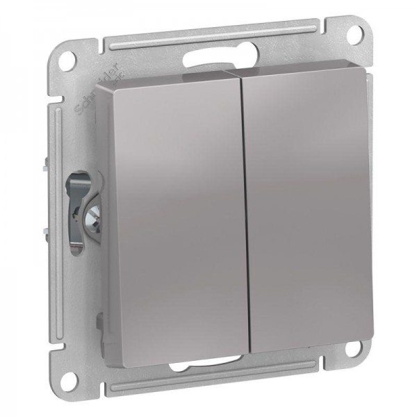  Механизм переключателя 2-кл. СП AtlasDesign 10А IP20 (сх. 6/2) 10AX алюм. SchE ATN000365 