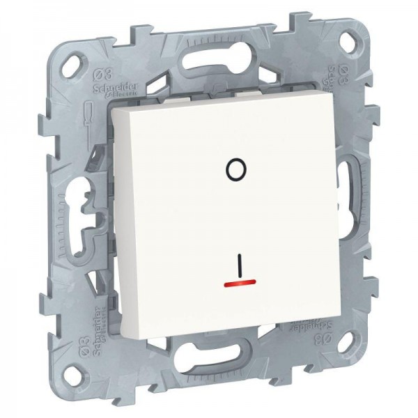  Механизм выключателя 1-кл. 2п 2мод. СП Unica New IP21 (сх. 2а) 250В 16AX с индикацией бел. SchE NU526218S 