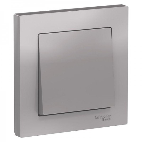  Выключатель 1-кл. СП AtlasDesign 10А IP20 (сх. 1) 10AX в сборе алюм. SchE ATN000312 