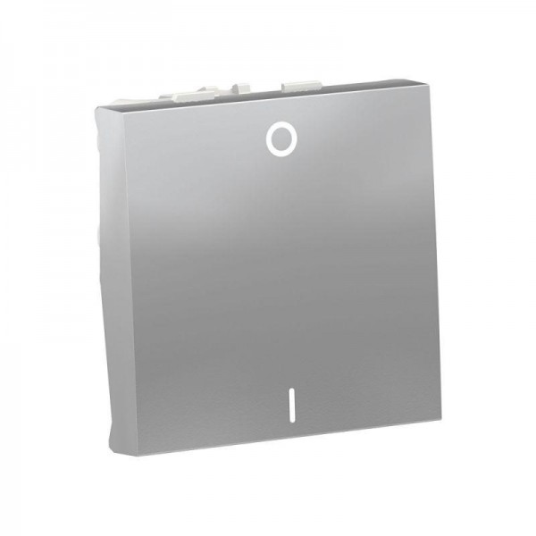  Выключатель 1-кл. 2п 2мод. СП Unica Modular IP21 (сх. 2) 250В 16AX алюм. SchE NU326230 