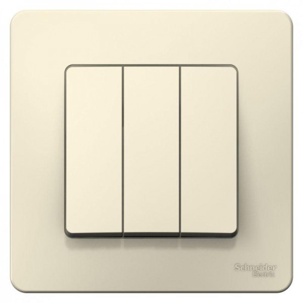  Выключатель 3-кл. СП Blanca 10А IP20 (сх. 1+1+1) 250В молочн. SchE BLNVS100502 
