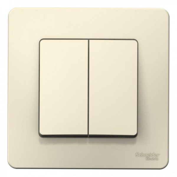  Выключатель 2-кл. СП Blanca 10А IP20 (сх. 5) 250В молочн. SchE BLNVS010502 