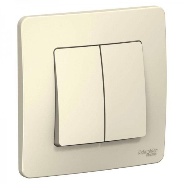  Переключатель 2-кл. СП Blanca 10А IP20 (сх. 6+6) 250В молочн. SchE BLNVS106602 