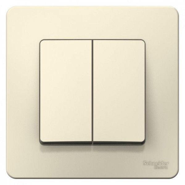  Выключатель 2-кл. СП Blanca 6А IP20 (сх. 5) 250В молочн. SchE BLNVS006502 