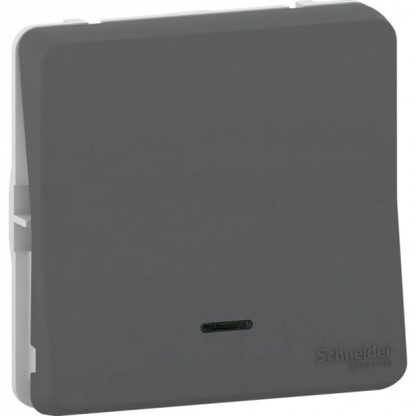  Механизм переключателя 1-кл. СП Mureva Styl 10А IP55 с подсветкой антрацит SchE MUR35025 
