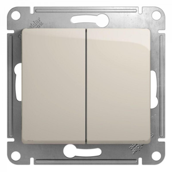  Механизм переключателя 2-кл. СП Glossa 10А IP20 (сх. 6) 10AX молочн. SchE GSL000965 