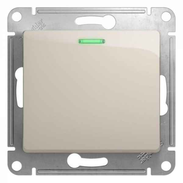  Механизм переключателя 1-кл. СП Glossa 10А IP20 (сх. 6а) 10AX с подсветкой молочн. SchE GSL000963 