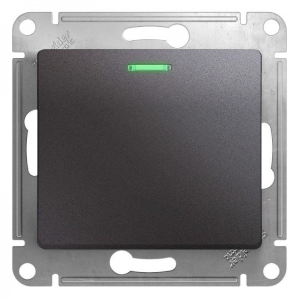  Механизм переключателя 1-кл. СП Glossa 10А IP20 (сх. 6а) 10AX с подсветкой графит SchE GSL001363 