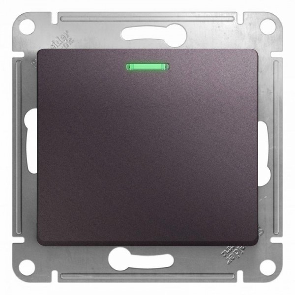  Механизм переключателя 1-кл. СП Glossa 10А IP20 (сх. 6а) 10AX с подсветкой сиренев. туман SchE GSL001463 