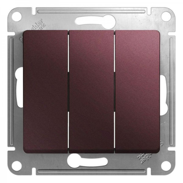  Механизм выключателя 3-кл. СП Glossa 10А IP20 (сх. 3) 10AX баклажан. SchE GSL001131 