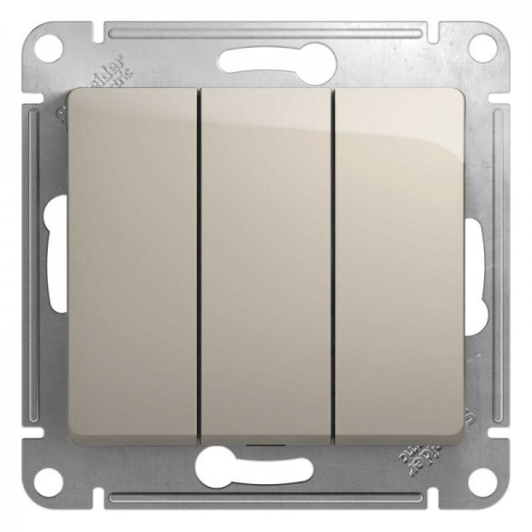  Механизм выключателя 3-кл. СП Glossa 10А IP20 (сх. 3) 10AX молочн. SchE GSL000931 
