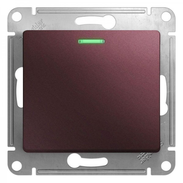  Механизм переключателя 1-кл. СП Glossa 10А IP20 (сх. 6а) 10AX с подсветкой баклажан. SchE GSL001163 
