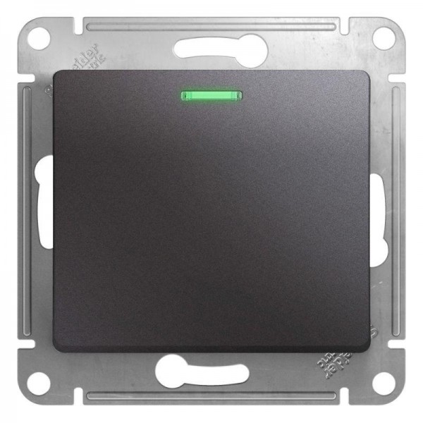  Механизм выключателя 1-кл. СП Glossa 10А IP20 (сх. 1а) 10AX с подсветкой графит SchE GSL001313 