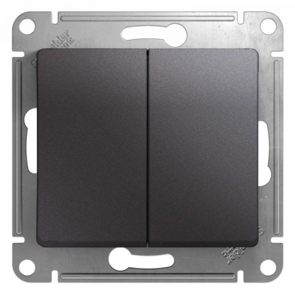  Механизм переключателя 2-кл. СП Glossa 10А IP20 (сх. 6) 10AX графит SchE GSL001365 